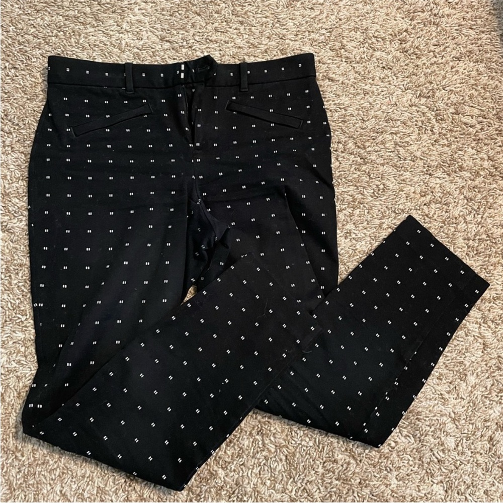 GAP Black Skinny Work Pants with White Dots - Size 4.